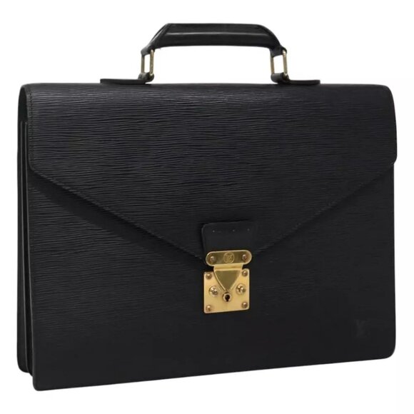 LOUIS VUITTON Epi Serviette Ambassador Business Bag Black